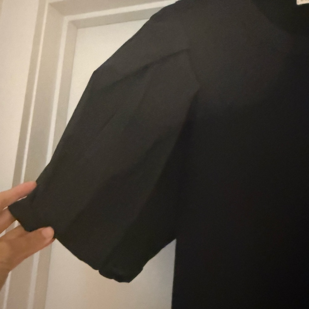 Marie Oliver Evie Black Mini Dress with Puff Sleeves - Picture 4 of 4